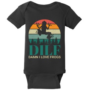 Retro Dilf Damn I Love Frogs Baby Bodysuit