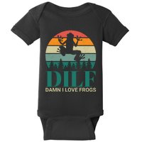 Retro Dilf Damn I Love Frogs Baby Bodysuit