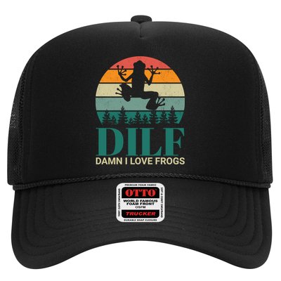 Retro Dilf Damn I Love Frogs Trucker Hat