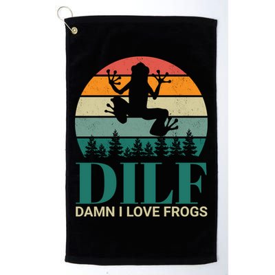 Retro Dilf Damn I Love Frogs Golf Towel