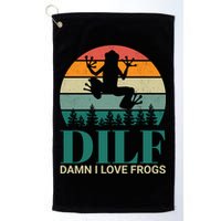 Retro Dilf Damn I Love Frogs Golf Towel