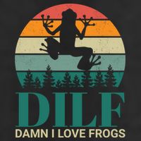Retro Dilf Damn I Love Frogs Golf Towel