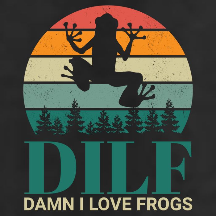 Retro Dilf Damn I Love Frogs Golf Towel
