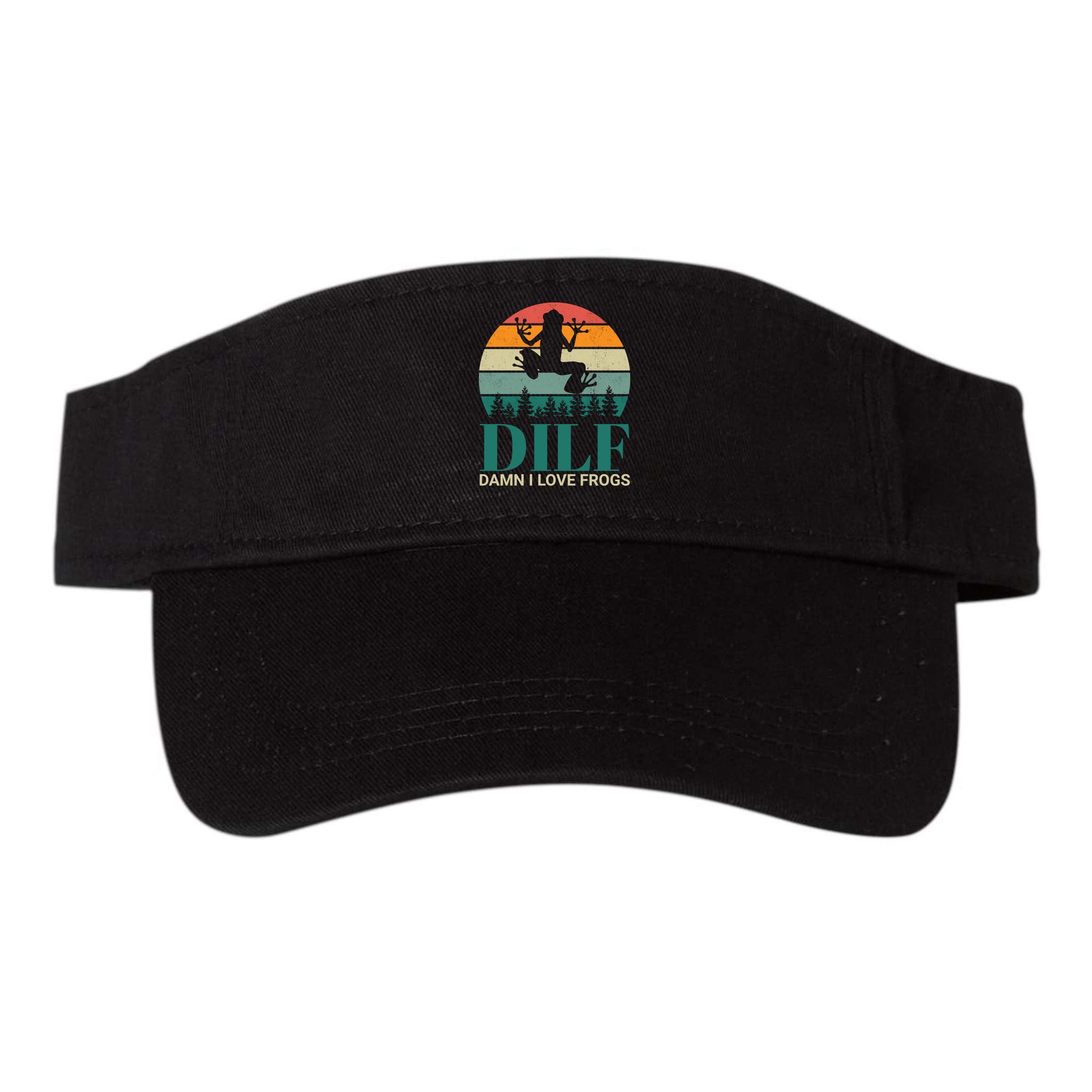 Retro Dilf Damn I Love Frogs Visor