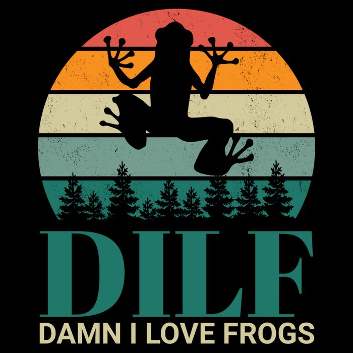 Retro Dilf Damn I Love Frogs Cropped Pullover Crew