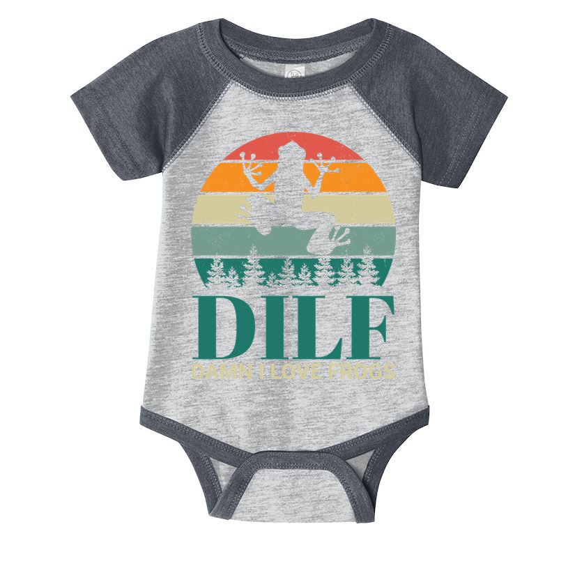 Retro Dilf Damn I Love Frogs Infant Baby Jersey Bodysuit