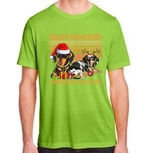 Retro Dachshund Dog Through The Snow Lovers Merry Christmas Gift Adult ChromaSoft Performance T-Shirt