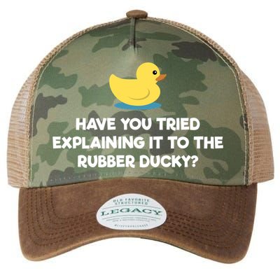 Rubber Duck Debugging Funny Explaining Programmer Coder Gift Legacy Tie Dye Trucker Hat