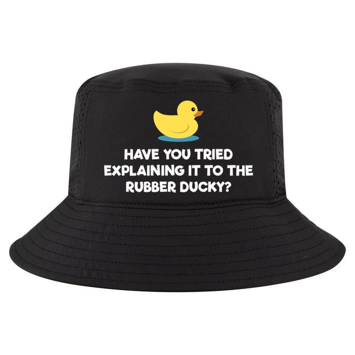 Rubber Duck Debugging Funny Explaining Programmer Coder Gift Cool Comfort Performance Bucket Hat