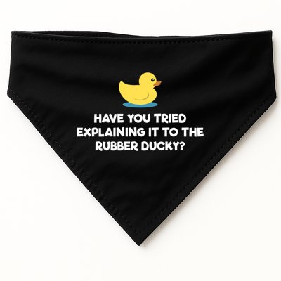 Rubber Duck Debugging Funny Explaining Programmer Coder Gift USA-Made Doggie Bandana