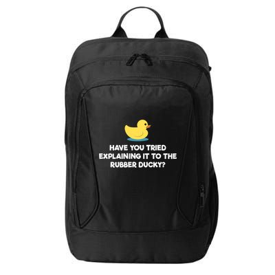 Rubber Duck Debugging Funny Explaining Programmer Coder Gift City Backpack