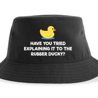 Rubber Duck Debugging Funny Explaining Programmer Coder Gift Sustainable Bucket Hat