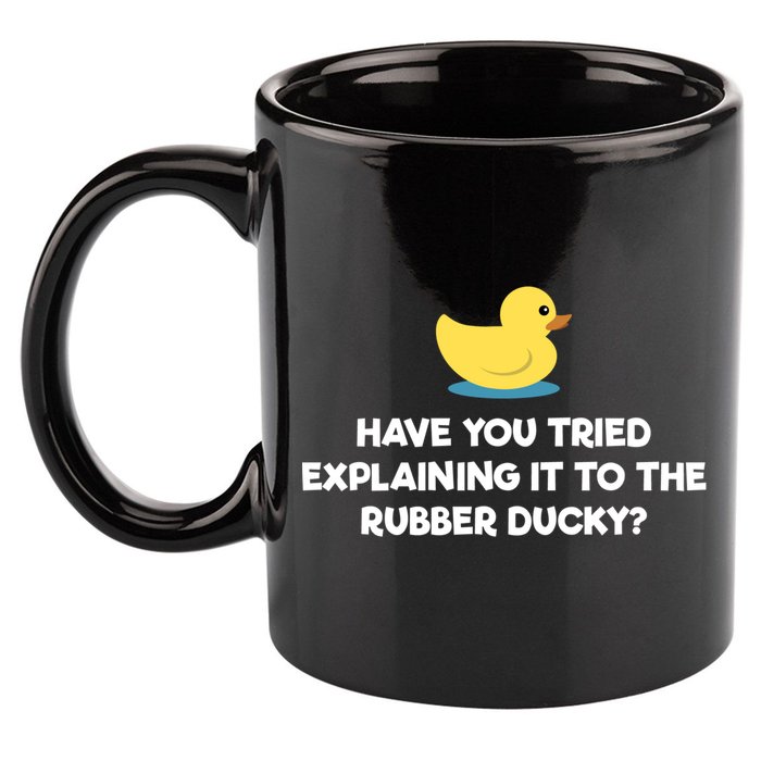 Rubber Duck Debugging Funny Explaining Programmer Coder Gift 11oz C Handle Ceramic Mug