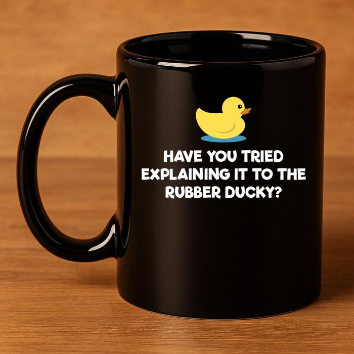 Rubber Duck Debugging Funny Explaining Programmer Coder Gift 11oz C Handle Ceramic Mug