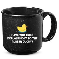 Rubber Duck Debugging Funny Explaining Programmer Coder Gift 15oz Campfire Ceramic Mug