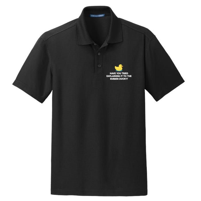 Rubber Duck Debugging Funny Explaining Programmer Coder Gift Dry Zone Grid Polo