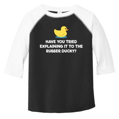 Rubber Duck Debugging Funny Explaining Programmer Coder Gift Toddler Fine Jersey T-Shirt