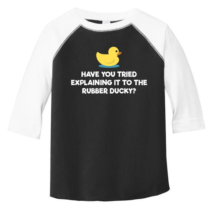 Rubber Duck Debugging Funny Explaining Programmer Coder Gift Toddler Fine Jersey T-Shirt