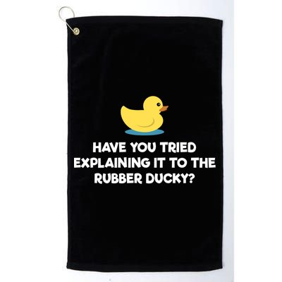 Rubber Duck Debugging Funny Explaining Programmer Coder Gift Golf Towel