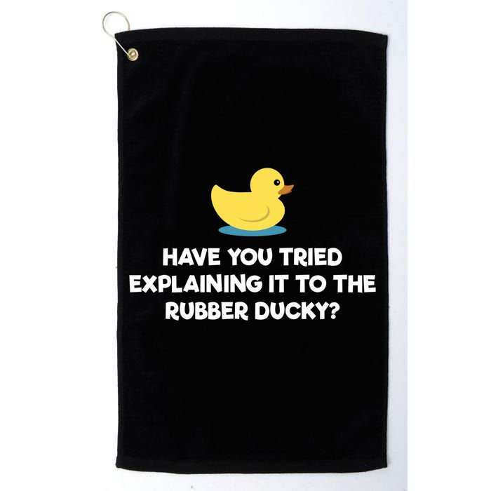 Rubber Duck Debugging Funny Explaining Programmer Coder Gift Golf Towel