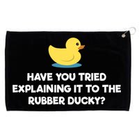 Rubber Duck Debugging Funny Explaining Programmer Coder Gift Grommeted Golf Towel