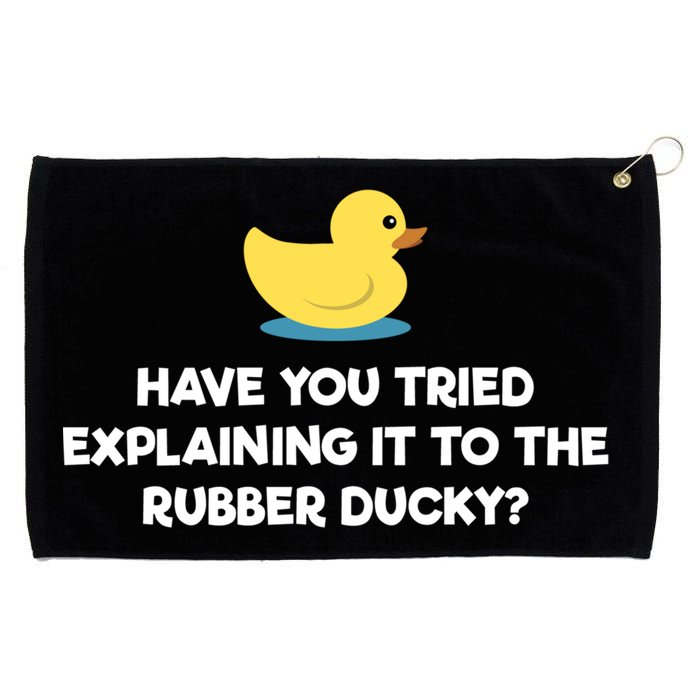 Rubber Duck Debugging Funny Explaining Programmer Coder Gift Grommeted Golf Towel