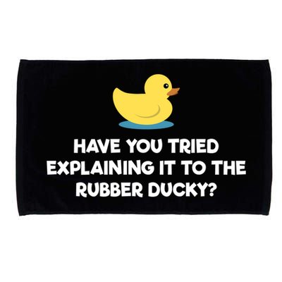 Rubber Duck Debugging Funny Explaining Programmer Coder Gift Microfiber Hand Towel
