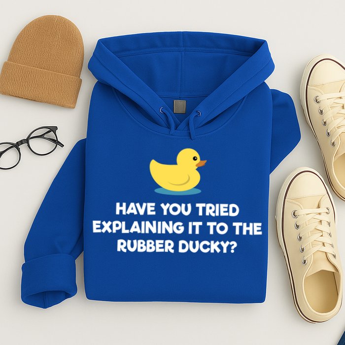 Rubber Duck Debugging Funny Explaining Programmer Coder Gift Hoodie
