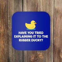 Rubber Duck Debugging Funny Explaining Programmer Coder Gift Coaster