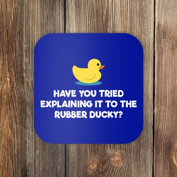 Rubber Duck Debugging Funny Explaining Programmer Coder Gift Coaster