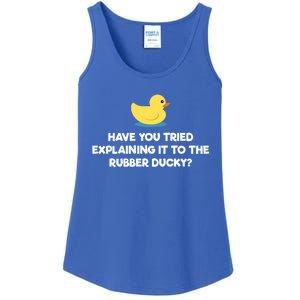 Rubber Duck Debugging Funny Explaining Programmer Coder Gift Ladies Essential Tank