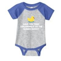 Rubber Duck Debugging Funny Explaining Programmer Coder Gift Infant Baby Jersey Bodysuit