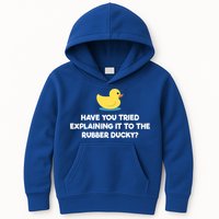 Rubber Duck Debugging Funny Explaining Programmer Coder Gift Kids Hoodie