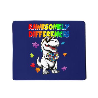 Rawrsomely Different Dinosaur Heart Puzzle For Autism Mousepad