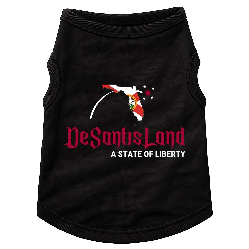 Ron Desantis DeSantisLand State Of Liberty Florida Map FL Flag Patriotic Doggie Tank