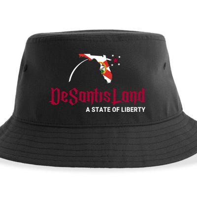 Ron Desantis DeSantisLand State Of Liberty Florida Map FL Flag Patriotic Sustainable Bucket Hat