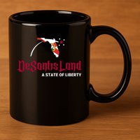 Ron Desantis DeSantisLand State Of Liberty Florida Map FL Flag Patriotic 11oz C Handle Ceramic Mug