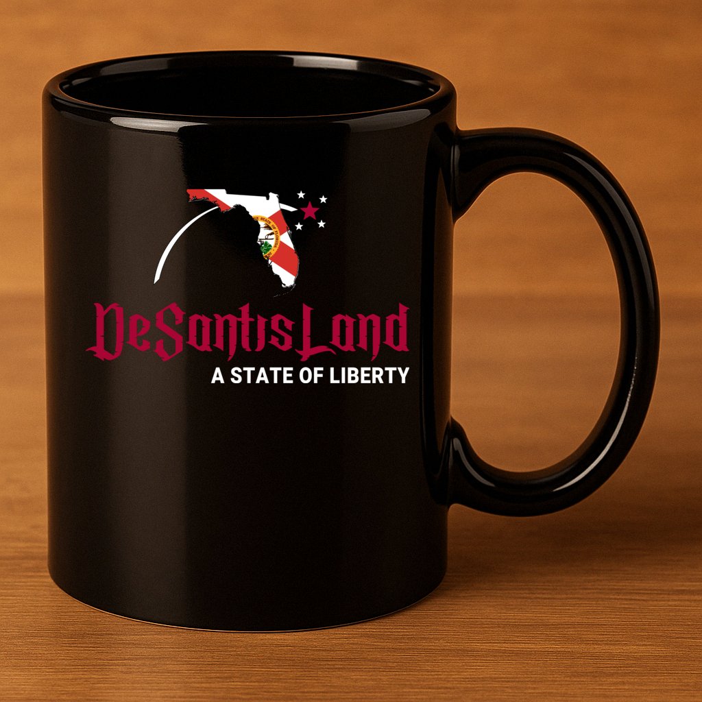 Ron Desantis DeSantisLand State Of Liberty Florida Map FL Flag Patriotic 11oz C Handle Ceramic Mug