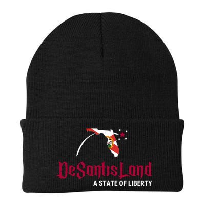 Ron Desantis DeSantisLand State Of Liberty Florida Map FL Flag Patriotic Beanie