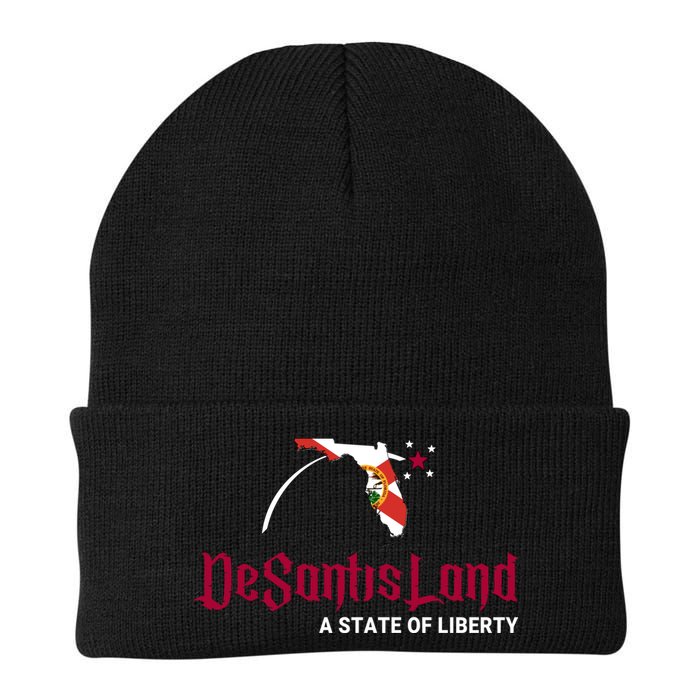 Ron Desantis DeSantisLand State Of Liberty Florida Map FL Flag Patriotic Beanie