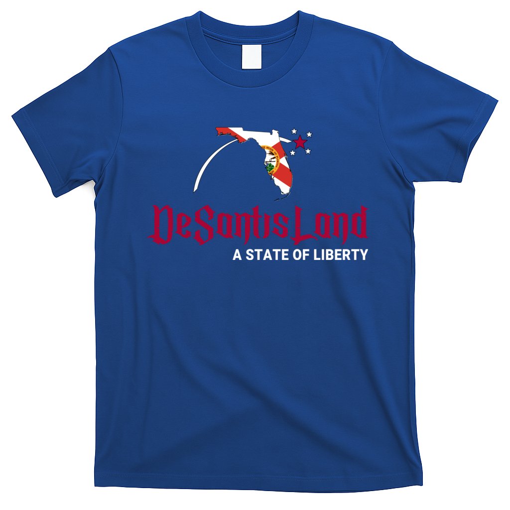 Ron Desantis DeSantisLand State Of Liberty Florida Map FL Flag Patriotic T-Shirt