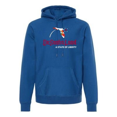 Ron Desantis DeSantisLand State Of Liberty Florida Map FL Flag Patriotic Premium Hoodie