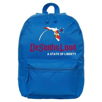 Ron Desantis DeSantisLand State Of Liberty Florida Map FL Flag Patriotic 16 in Basic Backpack