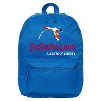 Ron Desantis DeSantisLand State Of Liberty Florida Map FL Flag Patriotic 16 in Basic Backpack
