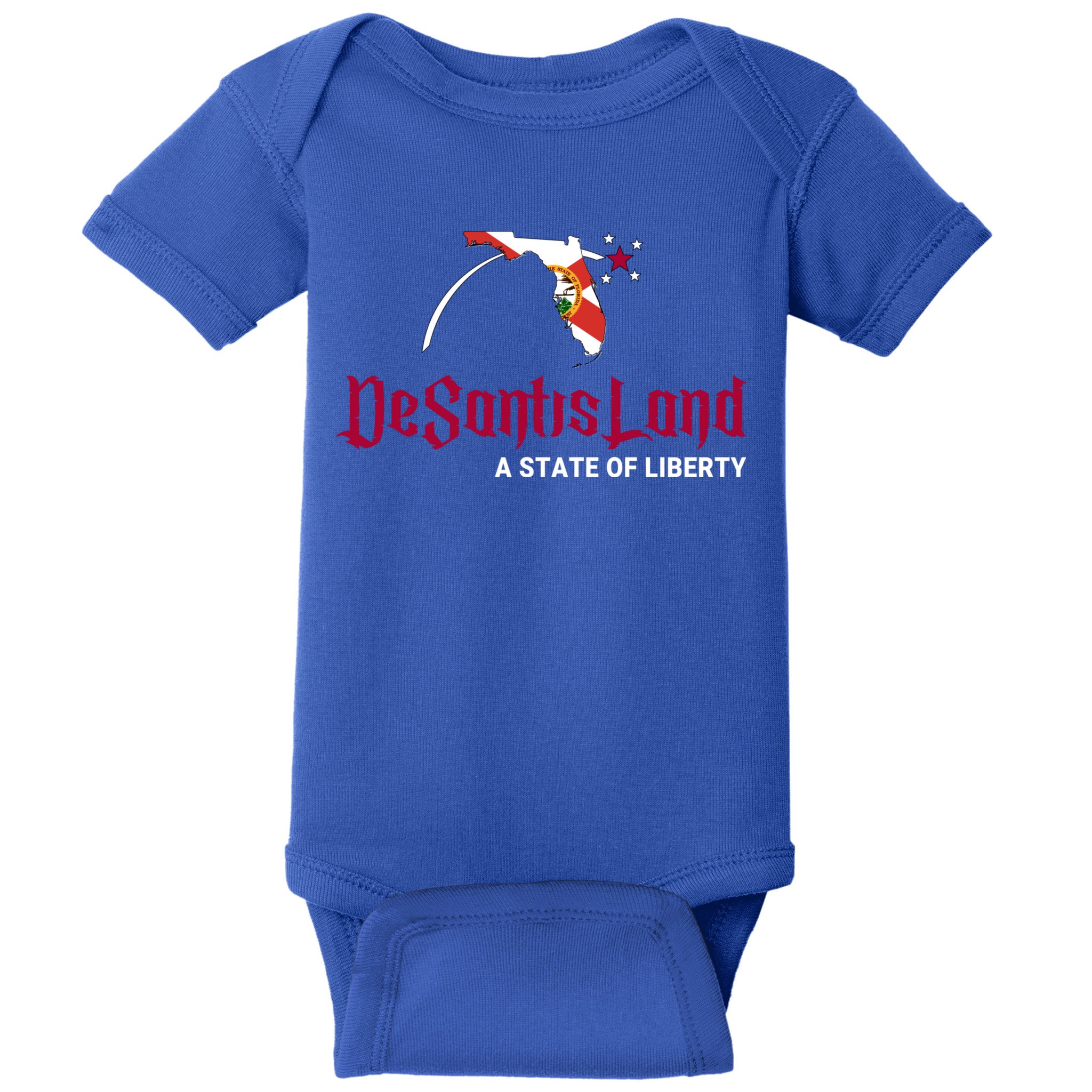 Ron Desantis DeSantisLand State Of Liberty Florida Map FL Flag Patriotic Baby Bodysuit