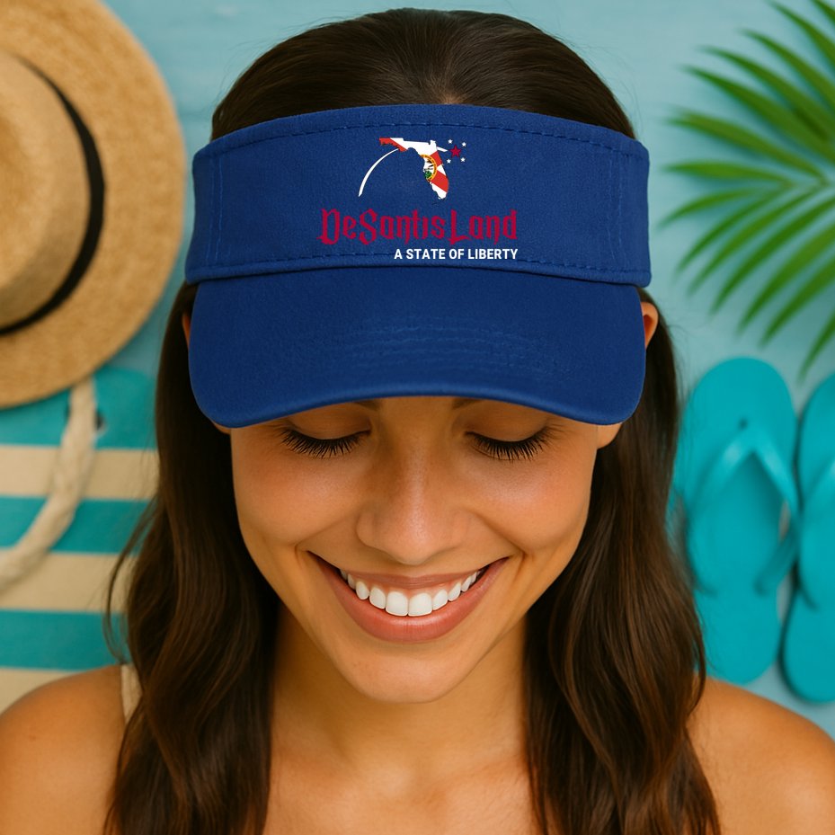 Ron Desantis DeSantisLand State Of Liberty Florida Map FL Flag Patriotic Visor