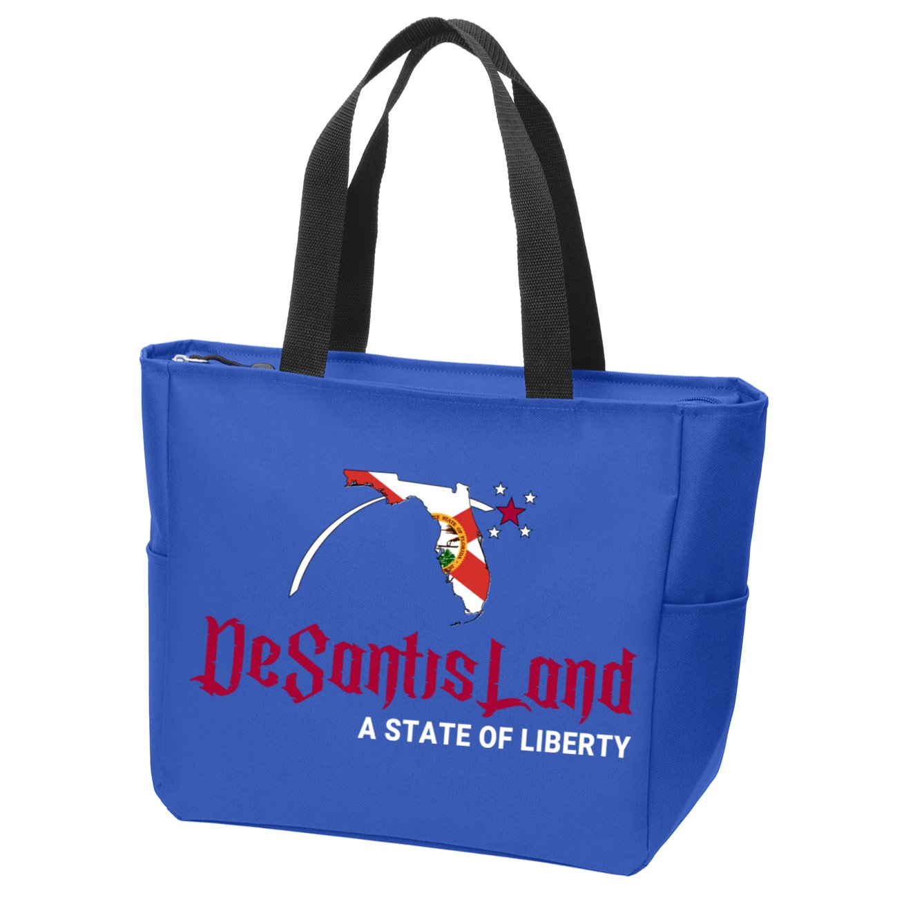 Ron Desantis DeSantisLand State Of Liberty Florida Map FL Flag Patriotic Zip Tote Bag