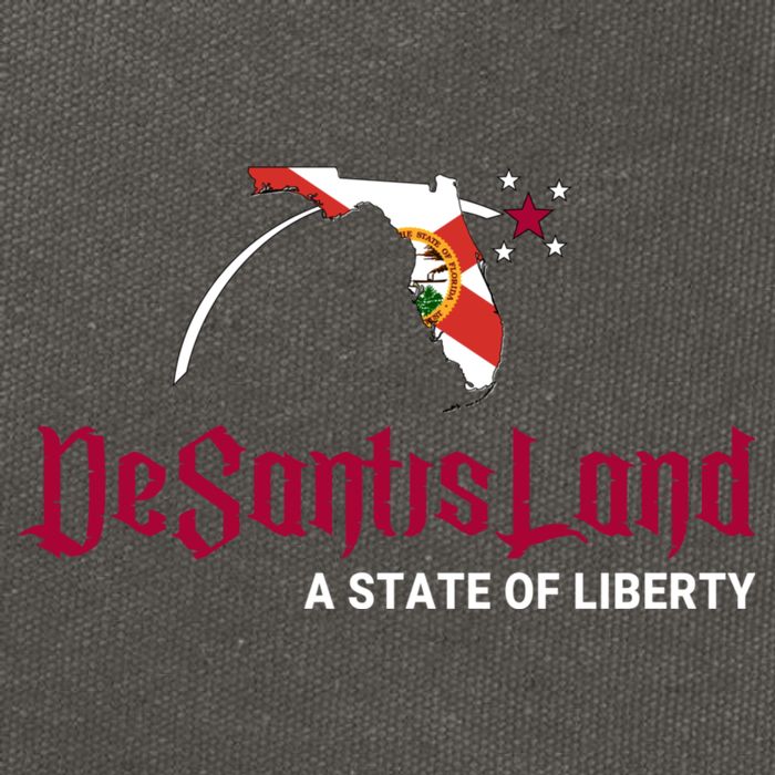 Ron Desantis DeSantisLand State Of Liberty Florida Map FL Flag Patriotic Cotton Canvas Backpack