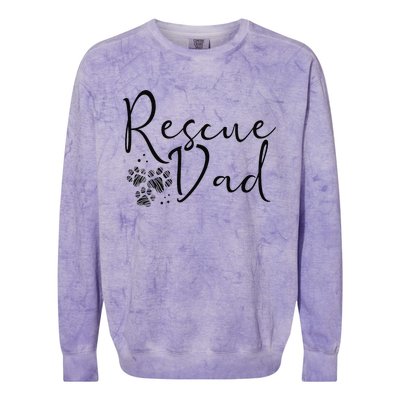 Rescue Dad Dog Cat Animal Rescuing Fathers Day Colorblast Crewneck Sweatshirt