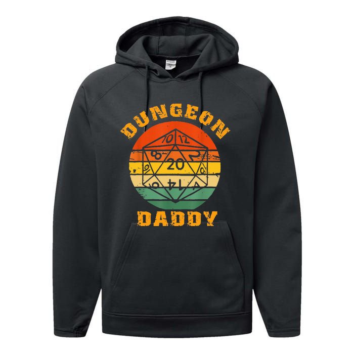 Retro Dungeon Daddy For Father Fathers Day Performance Fleece Hoodie